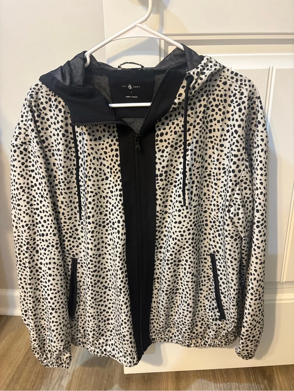 Lo & Grey Black Speckled Hooded Zip Jacket